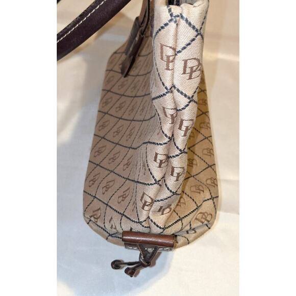 DOONEY & BOURKE Signature Canvas Tassel Tote Leather Trim Satchel Handbag Purse - Picture 7 of 14